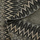 Black and gray herringbone cotton and silk tweed