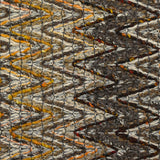 Brown, beige and orange herringbone cotton and silk tweed