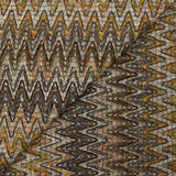 Brown, beige and orange herringbone cotton and silk tweed