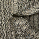 Light gray and ecru herringbone cotton and silk tweed