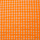 Seersucker Vichy orange fluo et écru