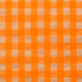 Seersucker Vichy orange fluo et écru