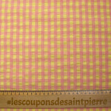 Seersucker Vichy mimosa and pink