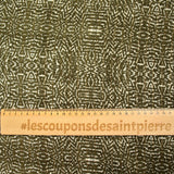 Gold striped chiffon with green camouflage print