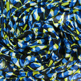 Muslin printed abstract blue and green black background