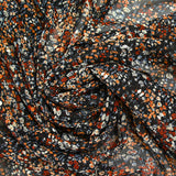 Chiffon printed gold tie black background