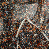 Chiffon printed gold tie black background