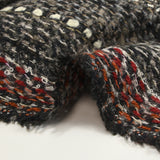 Olympe wool blend tweed striped anthracite background