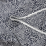 Starry night printed silk satin with midnight blue background