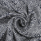 Starry night printed silk satin with midnight blue background