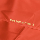 100% orange coral silk satin