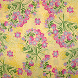 100% silk satin spring print vanilla background