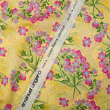 100% silk satin spring print vanilla background