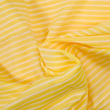 Fine woven-dyed striped cotton 6mm lemon background