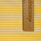 Fine woven-dyed striped cotton 6mm lemon background