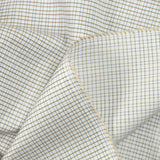 Dyed-woven cotton poplin with brown checks and white background
