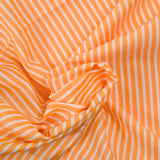Striped dyed-woven cotton poplin 5mm tangerine