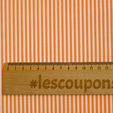 Striped dyed-woven cotton poplin 3mm tangerine