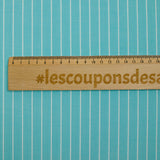 Striped dyed-woven cotton poplin with curaçao background