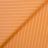 Striped dyed-woven cotton poplin with papaya background