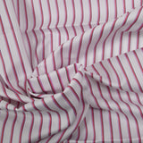 Dyed-woven cotton poplin striped purple and red with white background
