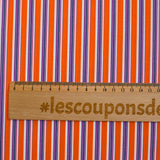 Orange and purple striped dyed-woven cotton poplin