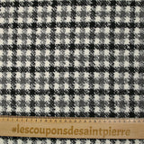 Mezcla de lana de rizo de pata de gallo en negro, gris y blanco roto