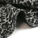 Black and white wild animal wool blend jacquard