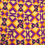 Viscose printed chained geometry purple butter yellow background