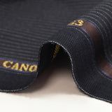 Flannel suit fabric 100% wool Super 120's striped 3 mm navy blue background
