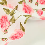 Fondo blanco rosado de algodón estampado