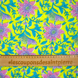 Double-sided quilted cotton with pink and turquoise stripes per meter