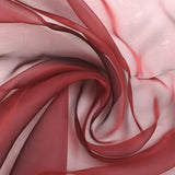 100% plain silk muslin burgundy changing to black