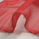 100% plain silk muslin in brick red