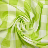 Vichy woven-dyed polyviscose 30 mm white and apple green