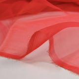 Mousseline de 100% soie unie rouge corail