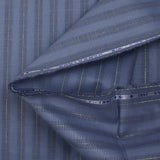 Barbo algodón lino rayas lurex dorado fondo azul