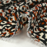 Microfiber printed wild polyester brick black background