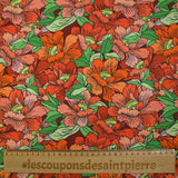 Cotton orange floral constellation print