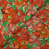 Cotton orange floral constellation print