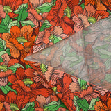 Cotton orange floral constellation print