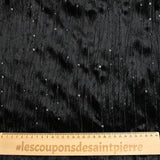 Black sequined crinkled velvet jersey