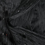 Black sequined crinkled velvet jersey