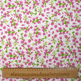 Printed cotton poplin sown by the wind magenta white background