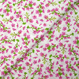 Printed cotton poplin sown by the wind magenta white background