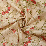 Cotton poplin printed with flowers and its shadows on an ecru background