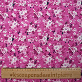 Cotton poplin printed with seasonal bouquet orchid background