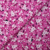 Cotton poplin printed with seasonal bouquet orchid background