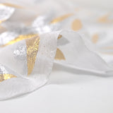 Devoured silk muslin tlija gold and silver broken white background