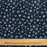 Cotton Popeline Printed Star Filant Sea background